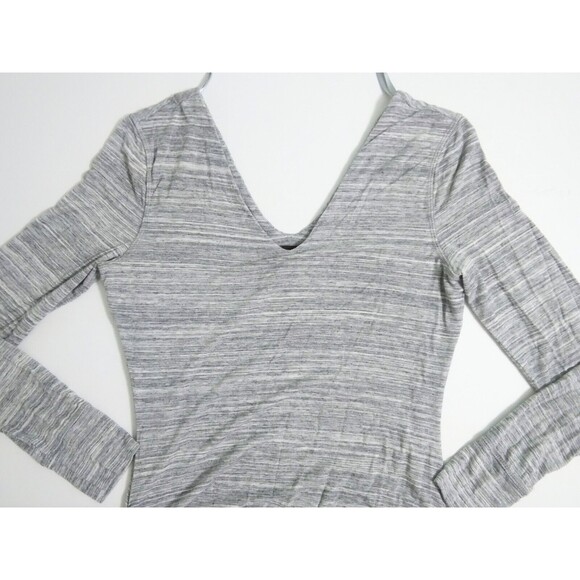 Banana RepublicSize Medium Gray Jersey Knit Long Sleeve Snitty LS Dress Ruched - Picture 2 of 9